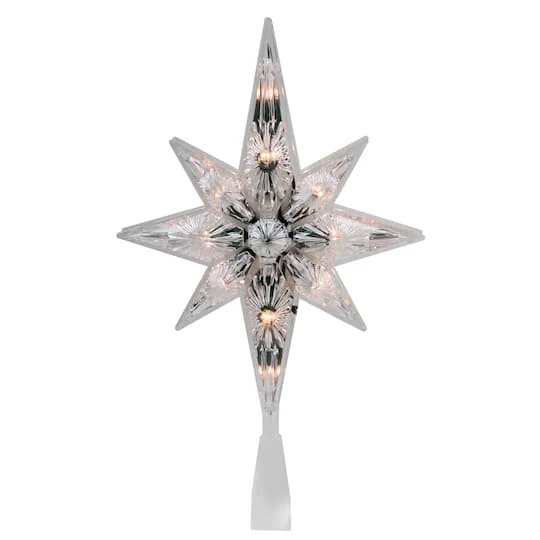 Northlight 10" White Lighted Faceted Star Of Bethlehem Tree Topper 3 Northlight 10" White Lighted Faceted Star Of Bethlehem Tree Topper