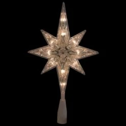 Northlight 10" White Lighted Faceted Star Of Bethlehem Tree Topper 8 Northlight 10" White Lighted Faceted Star Of Bethlehem Tree Topper -Holiday Glow D491636S 2