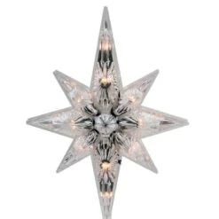 Northlight 10" White Lighted Faceted Star Of Bethlehem Tree Topper 9 Northlight 10" White Lighted Faceted Star Of Bethlehem Tree Topper -Holiday Glow D491636S 3