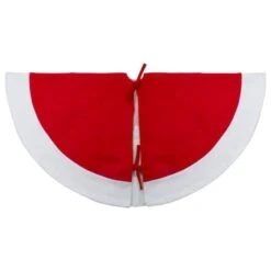 Northlight 48" Red Sleigh & Reindeer Embroidered Christmas Tree Skirt 11 Northlight 48" Red Sleigh & Reindeer Embroidered Christmas Tree Skirt -Holiday Glow D491637S 4