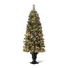 5ft. Pre-Lit Flocked Pine Artificial Christmas Tree In Black Urn, Warm White Lights -Holiday Glow D494335S 1