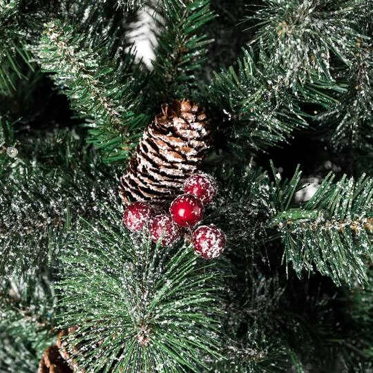 5ft. Pre-Lit Flocked Pine Artificial Christmas Tree In Black Urn, Warm White Lights 8 5ft. Pre-Lit Flocked Pine Artificial Christmas Tree In Black Urn, Warm White Lights - Image 6