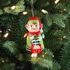 4.5" LED Mini Nostalgic Elf Ceramic Figurine -Holiday Glow D511938S 2