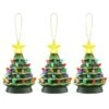 5" LED Green Nostalgic Trees Figurine Set 2 5" LED Green Nostalgic Trees Figurine Set -Holiday Glow D511940S 1