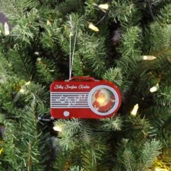Miniature Red Vintage Radio Ornament -Holiday Glow D511964S 2