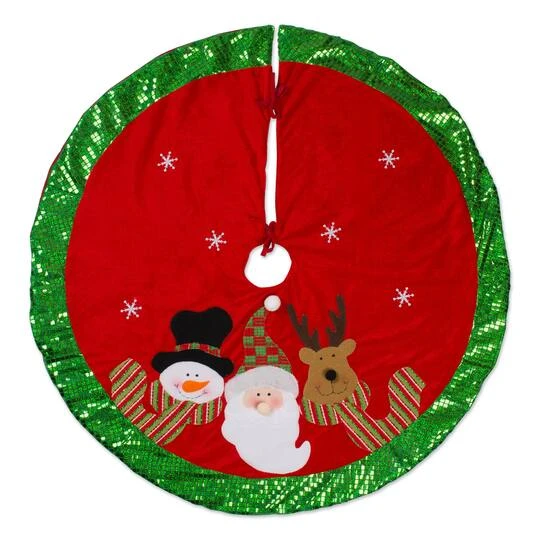 DII® Santa & Snowman Holiday Tree Skirt 4 DII® Santa & Snowman Holiday Tree Skirt - Image 2