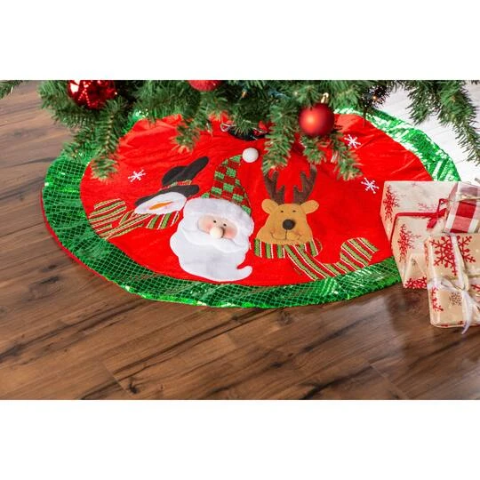 DII® Santa & Snowman Holiday Tree Skirt 5 DII® Santa & Snowman Holiday Tree Skirt - Image 3