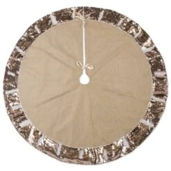 DII® Champagne Sequin Linen Holiday Tree Skirt