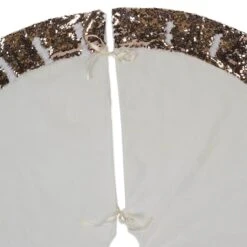 DII® Cream Sequin Velvet Holiday Tree Skirt -Holiday Glow D540065S 3