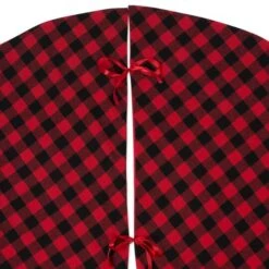 DII® Red & Black Buffalo Check Holiday Tree Skirt -Holiday Glow D540066S 6
