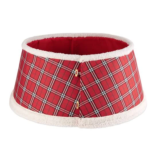 DII® Red Plaid Holiday Tree Collar 6 DII® Red Plaid Holiday Tree Collar - Image 4