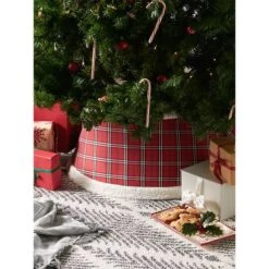 DII® Red Plaid Holiday Tree Collar 14 DII® Red Plaid Holiday Tree Collar -Holiday Glow D540068S 3