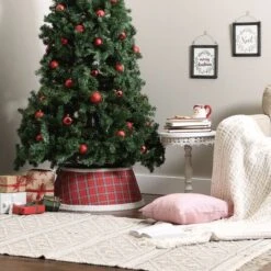 DII® Red Plaid Holiday Tree Collar 20 DII® Red Plaid Holiday Tree Collar -Holiday Glow D540068S 8