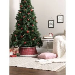 DII® Red Plaid Holiday Tree Collar 21 DII® Red Plaid Holiday Tree Collar -Holiday Glow D540068S 9