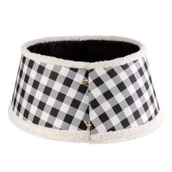 DII® Black & White Buffalo Check Holiday Tree Collar -Holiday Glow D540069S 2