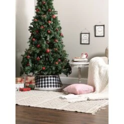 DII® Black & White Buffalo Check Holiday Tree Collar -Holiday Glow D540069S 9