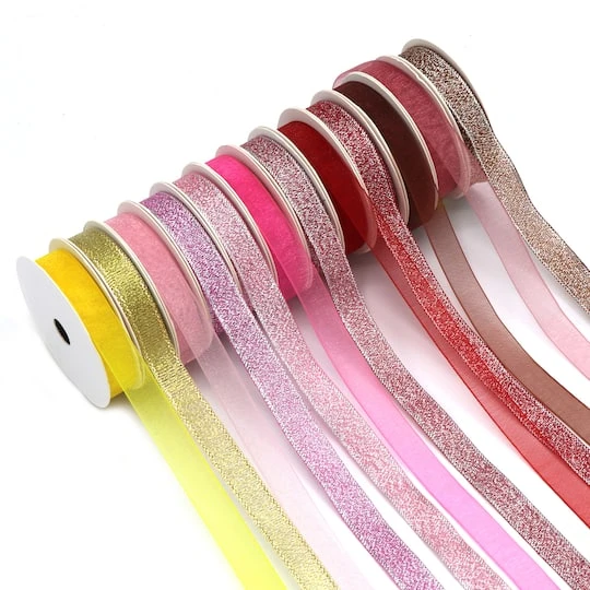 Gwen Studios 3/8" X 2yd. Sheer & Metallic Holiday Ribbon Pack, 24ct. 6 Gwen Studios 3/8" X 2yd. Sheer & Metallic Holiday Ribbon Pack, 24ct. - Image 4