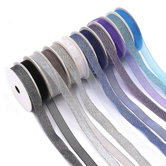 Gwen Studios 3/8" X 2yd. Sheer & Metallic Holiday Ribbon Pack, 24ct. 7 Gwen Studios 3/8" X 2yd. Sheer & Metallic Holiday Ribbon Pack, 24ct. - Image 5