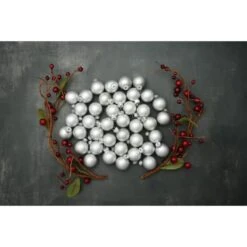 Whitehurst 40ct. 1.25" Matte Glass Ball Ornaments Silver Matte -Holiday Glow D623192S 13