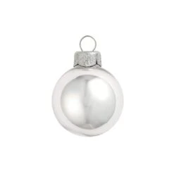 Whitehurst 4ct. 4.75" Glossy Glass Ball Ornaments Silver Shiny