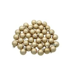 Whitehurst 40ct. 1.25" Matte Glass Ball Ornaments Gold Matte -Holiday Glow D623195S 12