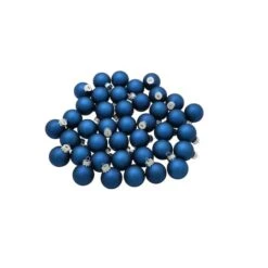 Whitehurst 40ct. 1.25" Matte Glass Ball Ornaments Midnight Blue Matte -Holiday Glow D623202S 12