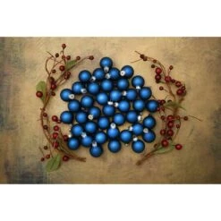 Whitehurst 40ct. 1.25" Matte Glass Ball Ornaments Midnight Blue Matte -Holiday Glow D623202S 13