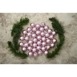 Whitehurst 40ct. 1.25" Glossy Glass Ball Ornaments Baby Pink Shiny -Holiday Glow D623209S 13