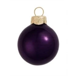 Whitehurst 40ct. 1.5" Pearl Glass Ball Ornaments Purple Pearl