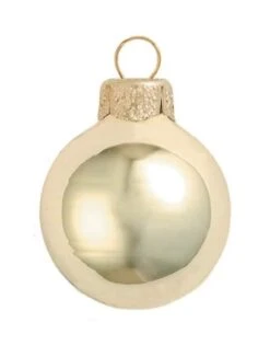 Whitehurst 40ct. 1.25" Glossy Glass Ball Ornaments Champagne Shiny