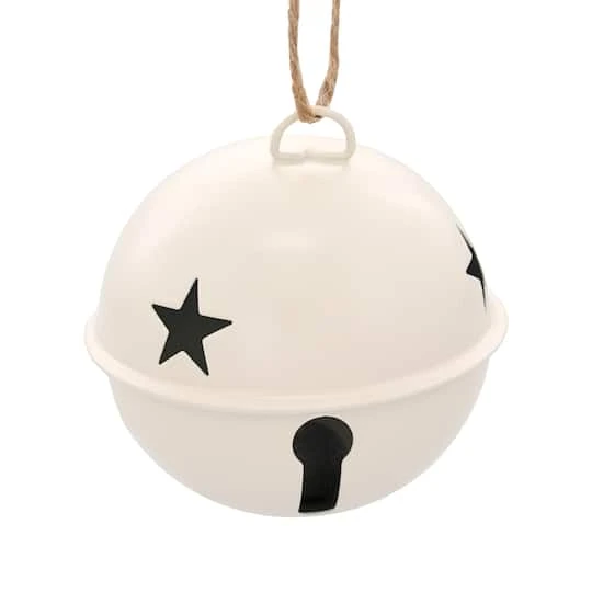 6 Pack 85mm Jingle Bell Ivory Ball Ornaments 3 6 Pack 85mm Jingle Bell Ivory Ball Ornaments