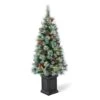 4ft. Pre-Lit Pine Artificial Christmas Porch Tree, Warm White LED Lights 2 4ft. Pre-Lit Pine Artificial Christmas Porch Tree, Warm White LED Lights -Holiday Glow D652274S 1