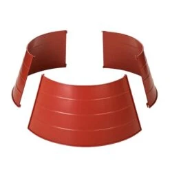 Glitzhome® 22" Christmas Painted Red Metal Tree Collar -Holiday Glow D652294S 8