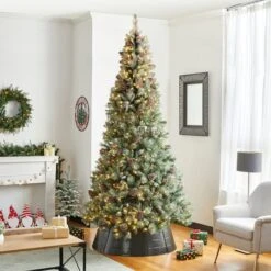 Glitzhome® 40.5" Christmas Black Hammered Metal Tree Collar 15 Glitzhome® 40.5" Christmas Black Hammered Metal Tree Collar -Holiday Glow D652297S 4