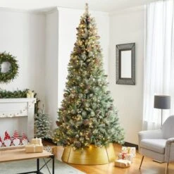 Glitzhome® 40.5" Christmas Gold Hammered Metal Tree Collar -Holiday Glow D652298S 4