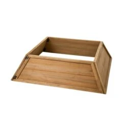 Glitzhome® 40" Natural Wooden Trapezoid Farm Fresh Christmas Tree Collar -Holiday Glow D652309S 8