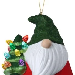Nostalgic Ceramic LED Gnome Ornament -Holiday Glow D657858S 4