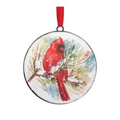 Melrose 12ct. Watercolor Cardinal & Pine Metal Ornaments -Holiday Glow D660592S 2