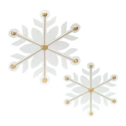Melrose 12ct. White & Gold Iron Snowflake Ornaments