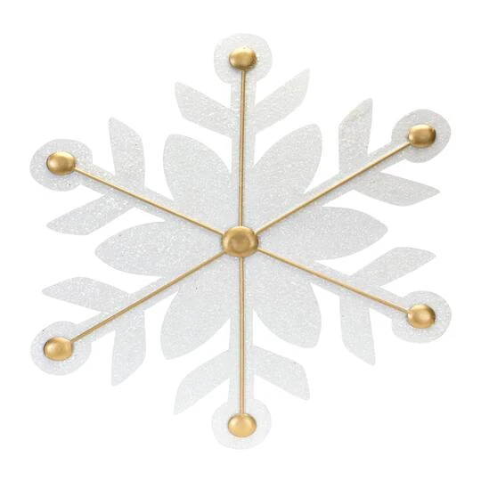 Melrose 12ct. White & Gold Iron Snowflake Ornaments 5 Melrose 12ct. White & Gold Iron Snowflake Ornaments - Image 3