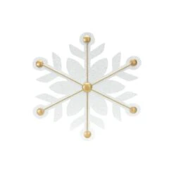 Melrose 12ct. White & Gold Iron Snowflake Ornaments 11 Melrose 12ct. White & Gold Iron Snowflake Ornaments -Holiday Glow D660785S 3