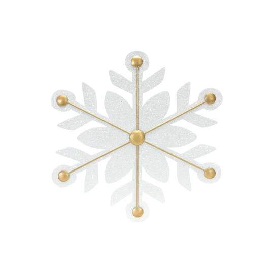 Melrose 12ct. White & Gold Iron Snowflake Ornaments 6 Melrose 12ct. White & Gold Iron Snowflake Ornaments - Image 4