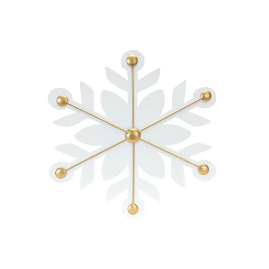 Melrose 12ct. White & Gold Iron Snowflake Ornaments 7 Melrose 12ct. White & Gold Iron Snowflake Ornaments - Image 5