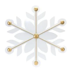 Melrose 12ct. White & Gold Iron Snowflake Ornaments 13 Melrose 12ct. White & Gold Iron Snowflake Ornaments -Holiday Glow D660785S 5
