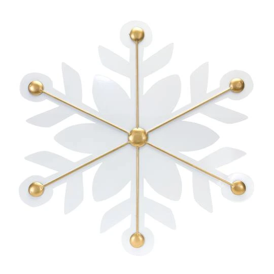 Melrose 12ct. White & Gold Iron Snowflake Ornaments 8 Melrose 12ct. White & Gold Iron Snowflake Ornaments - Image 6