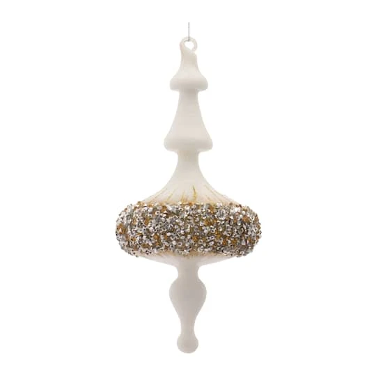 Melrose 6ct. 8" White, Gold & Silver Glass Finial Ornaments 5 Melrose 6ct. 8" White, Gold & Silver Glass Finial Ornaments - Image 3