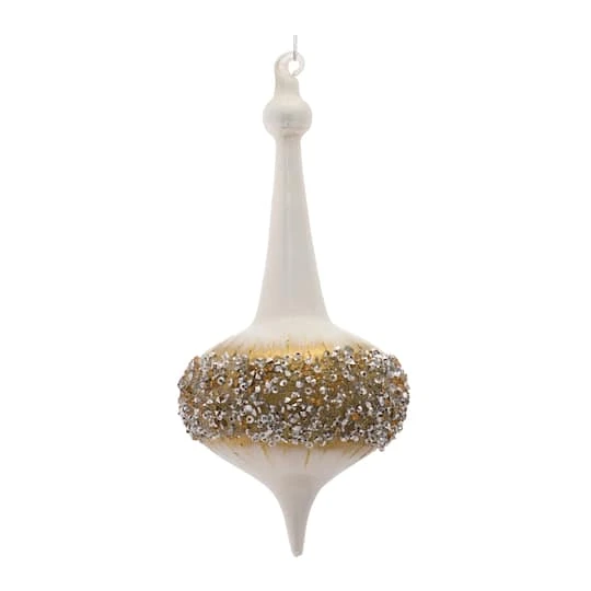 Melrose 6ct. 8" White, Gold & Silver Glass Finial Ornaments 6 Melrose 6ct. 8" White, Gold & Silver Glass Finial Ornaments - Image 4