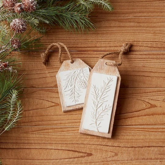 Melrose 6ct. 7" Pine Branch Tag Ornaments 7 Melrose 6ct. 7" Pine Branch Tag Ornaments - Image 5