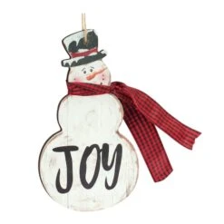 Melrose 6ct. 7.25" Joy & Noel Snowman Ornaments -Holiday Glow D660813S 2