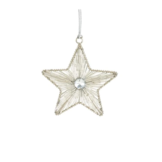 Melrose Iron & Glass Star Ornament Set 6 Melrose Iron & Glass Star Ornament Set - Image 4
